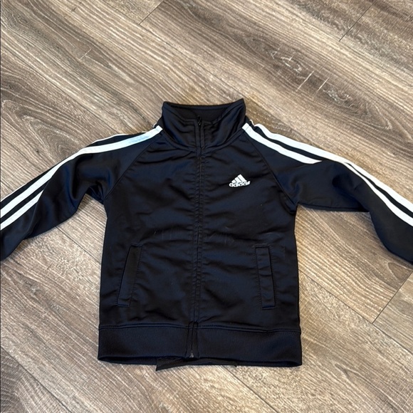 Adidas 3 Stripe Kids Zip Front Soccer Jacket Back Detail Size 3T - Picture 1 of 1